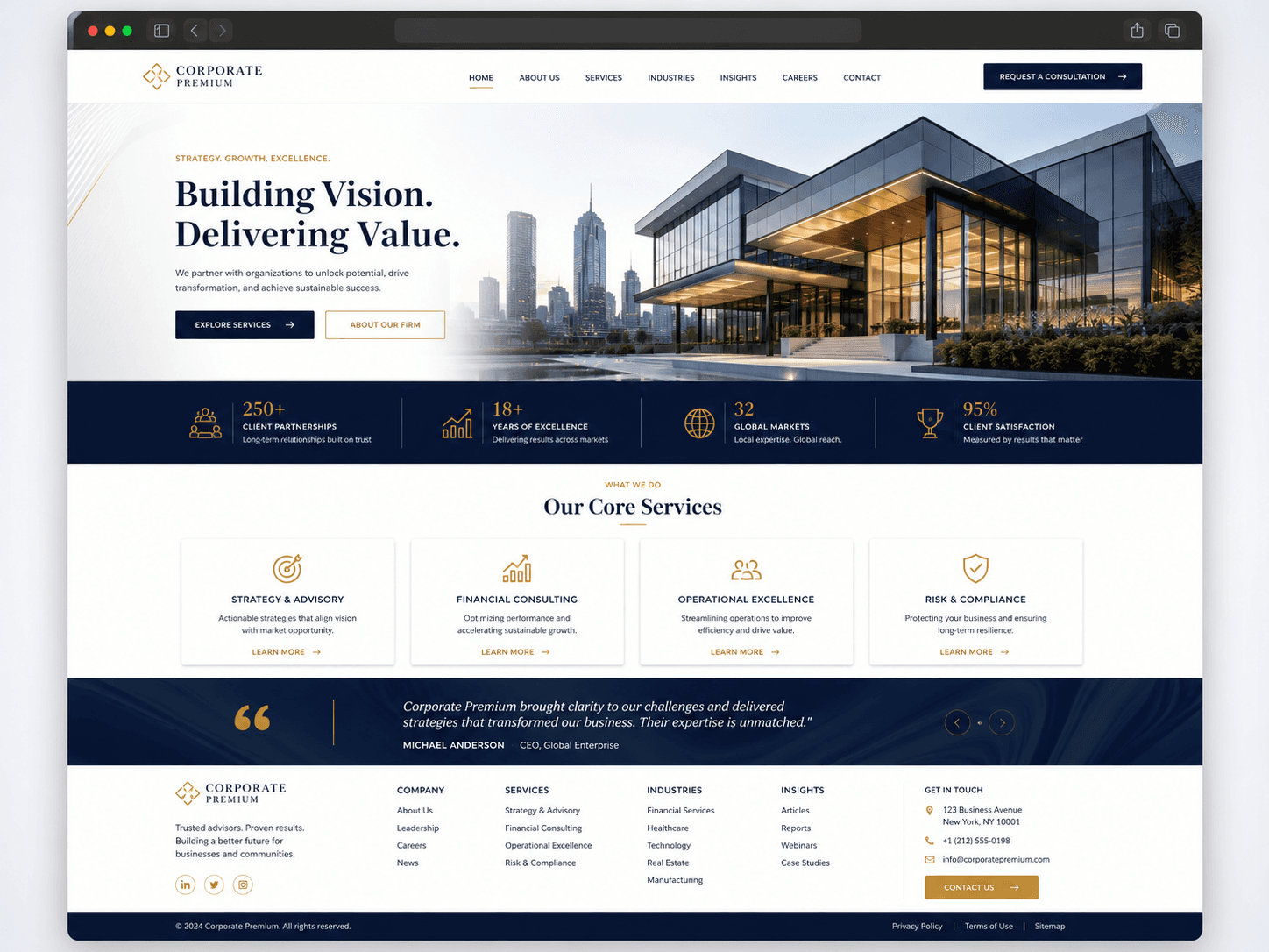 Vista previa Portafolio Premium Corporativo